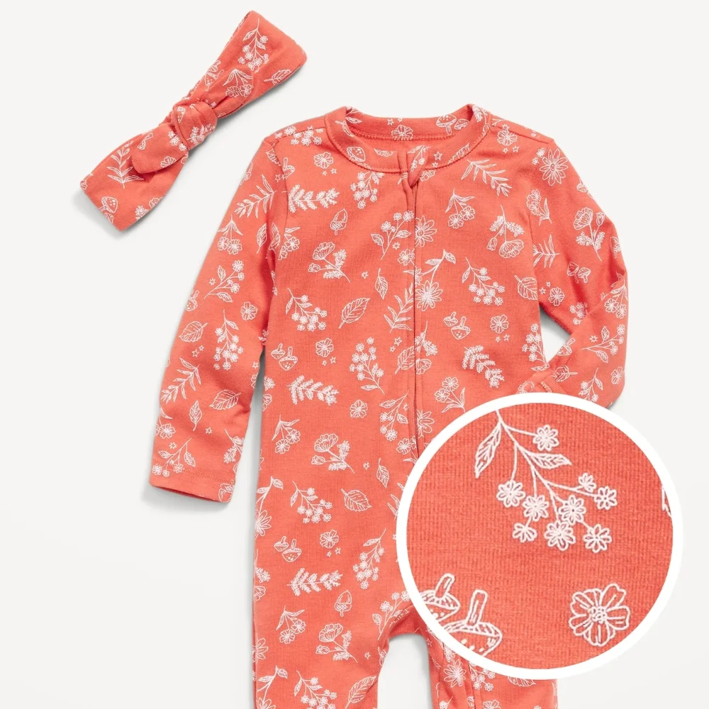 NWT Old Navy Sleeper One Piece With Headband